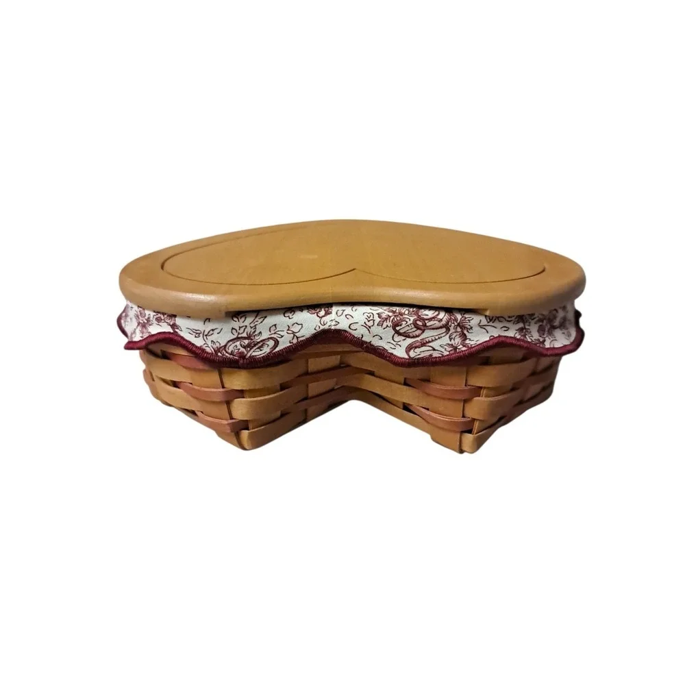 Longaberger 1999‎ Large Heart Lid Basket Combo Liner